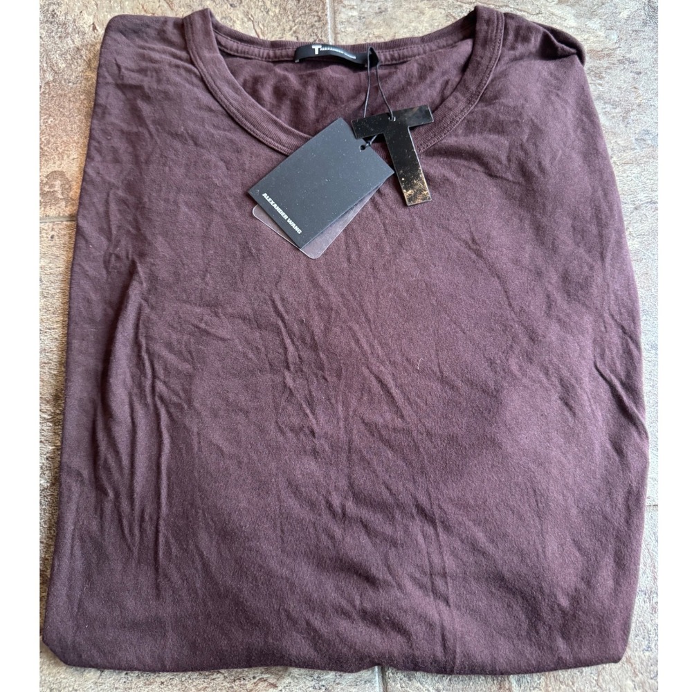 Alexander Wang Menswear T Shirt Crew Neck Brown XL Extra Large‎ Tee Top